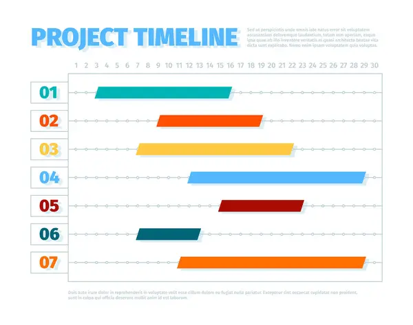 Расписание Проекта Повестка Дня Даты Интерфейс Управления Проектом Хронология Бизнес — стоковый вектор