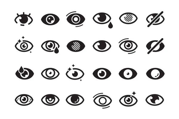 Symbole Oczu Zamknięte Otwarcie Oko Ludzkie Części Optyczne Medyczne Medyczny — Wektor stockowy