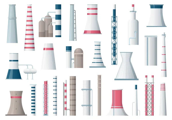 Bâtiment Usine Fabrication Tuyau Pollution Usine Industrielle Grandes Illustrations Vectorielles — Image vectorielle