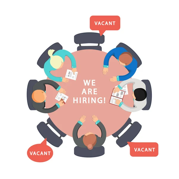 Équipe Affaires Recherche Employés Vacant Nous Embauchons Concept Vectoriel Nous — Image vectorielle