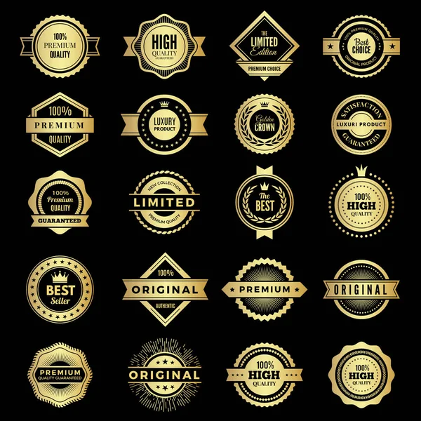 Badges Collection Premium Promo High Quality Logos Badges Warranty Stamps — Stock Vector
