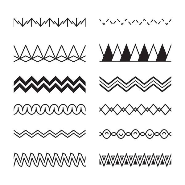 Zigzag Sin Costuras Ondas Formas Geométricas Abstractas Lineales Patrones Vectores — Archivo Imágenes Vectoriales