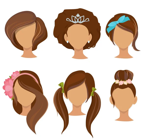 Peinados Femeninos Las Niñas Elegantes Artículos Pelo Aros Arcos Bandas Ilustraciones De Stock Sin Royalties Gratis