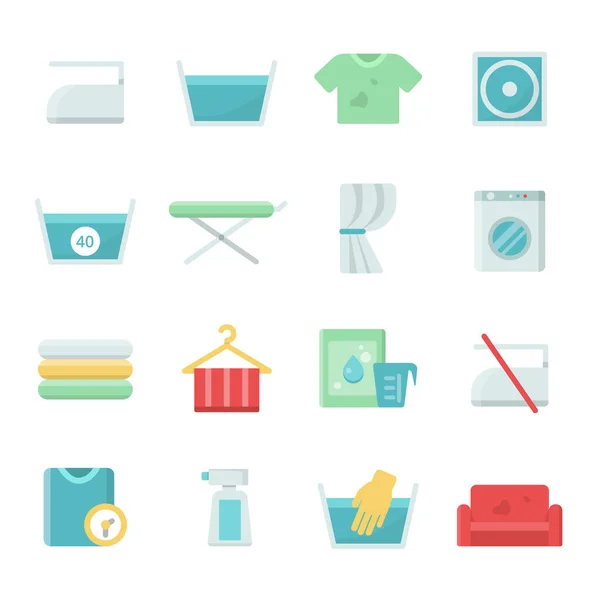 Symboly Praní Prádla Vektorové Ikony Pro Praní Prádla Mytí Ilustrace — Stockový vektor