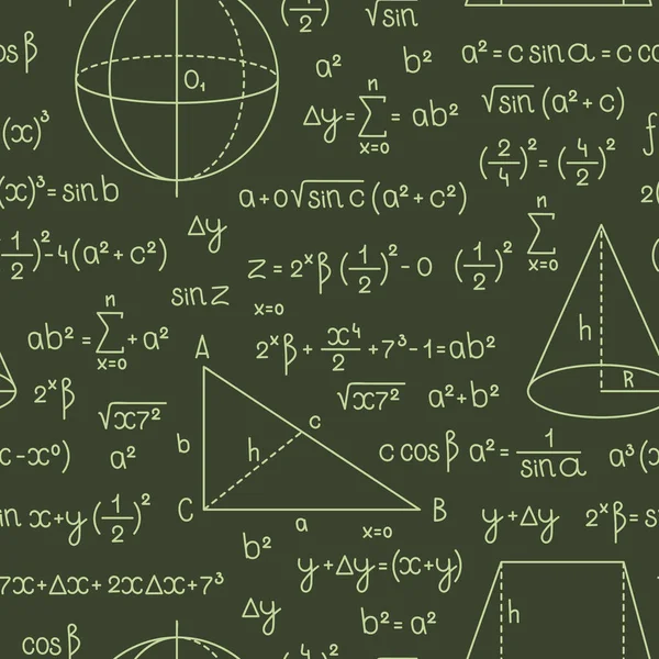 Formel Muster Mathematische Oder Geometrische Formeln Mit Buchstaben Und Zahlen — Stockvektor