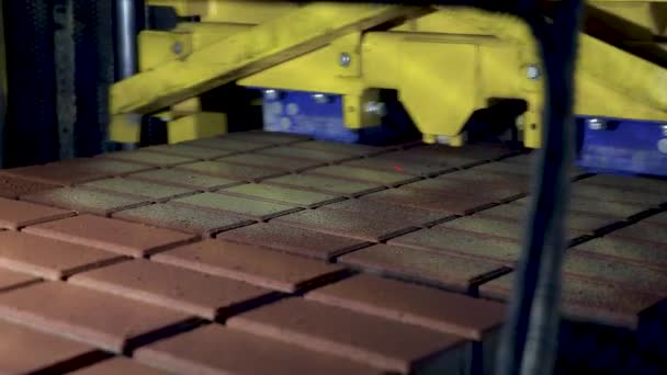 Automatisierte Produktionslinie Für Pflastersteine Der Fabrik Full — Stockvideo