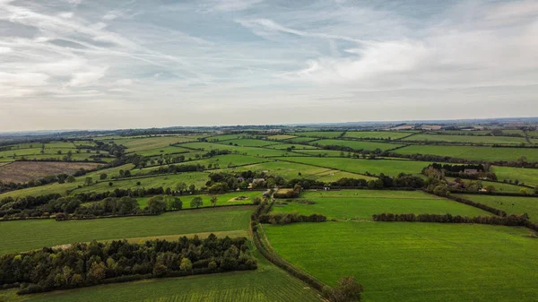 Hollanda 'nın kuzeyindeki kırsal alanın havadan görüntüsü.