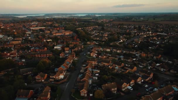 Une Vue Aérienne Village Angleterre Coucher Soleil — Video