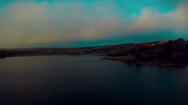 Aerial View Top Της Δεξαμενής Νερού Rutland Στο Rutland Της — Αρχείο Βίντεο