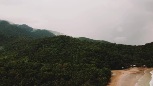 Pemandangan Udara Pantai Nagtabon Palawan Filipina Setelah Hujan Deras Awan — Stok Video
