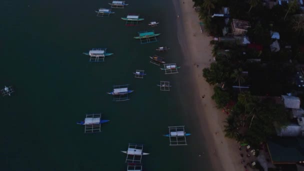 Vista Aérea Sobre Puerto Barton Harbour Palawan Filipinas Una Mañana — Vídeos de Stock