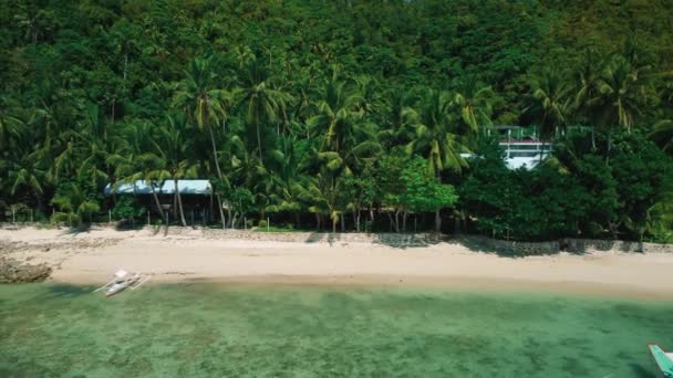 Vista Aerea Che Attraversa Paesaggio Girato Sopra Baia Coconut Beach — Video Stock
