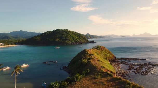 Вид Высоты Пляж Накпан Эль Нидо Филиппины Сценические Кинематографические Виды — стоковое видео