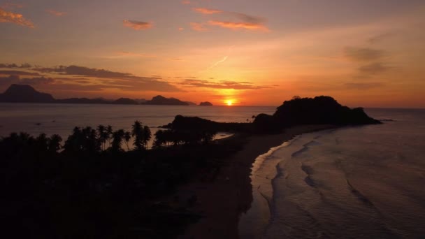 Aerial View Cinematic Vanilla Beach Nacpan Beach Nido Filippine Belle — Video Stock