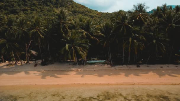 Passagem Aérea Vista Cinematográfica Barcos Pesca Costas Ocam Ocam Beach — Vídeo de Stock