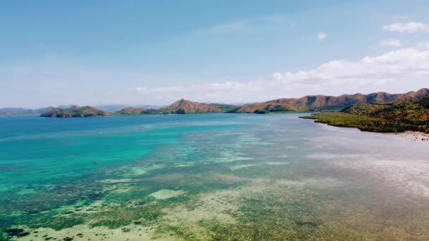 Marcilla Beach Coron Filipinler Üzerindeki Hava Manzaralı Sinemada Manzaralı Tropik — Stok video