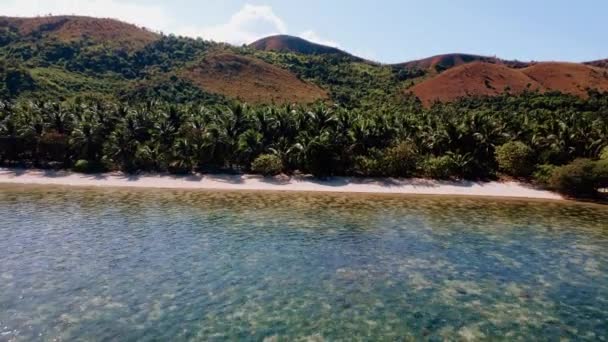 Vista Aérea Cinemática Sobre Marcilla Beach Coron Filipinas Hermosas Playas — Vídeos de Stock