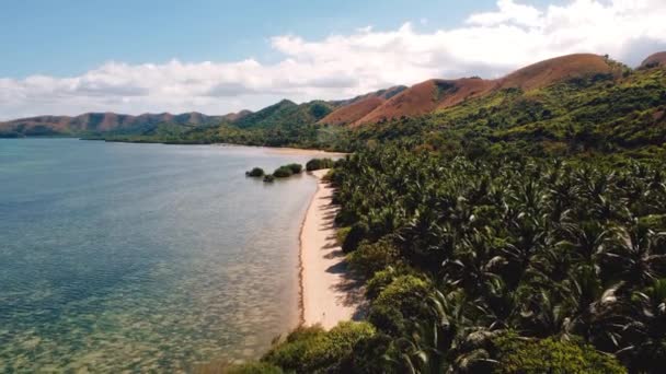 Вид Высоты Над Пляжем Марсилла Корон Филиппины Красивые Живописные Тропические — стоковое видео