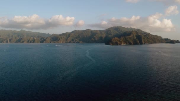 Niebo Lotnicze Widok Coron Island White Island Wybrzeży Kontynentalnej Coron — Wideo stockowe