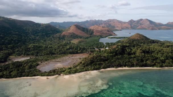 Aerial Widok Kinowy Nad Marcilla Plaży Coron Filipiny Piękne Malownicze — Wideo stockowe