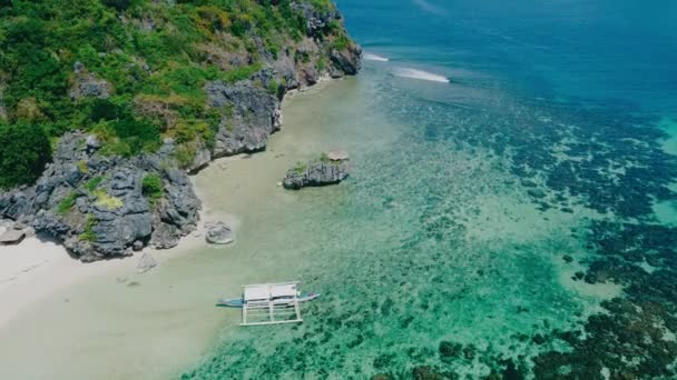 Letecký Pohled Drone Záběr Malých Ostrovů Pláží Okolí Calauit National — Stock video