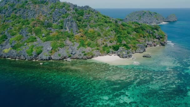 Widok Lotu Ptaka Zdjęcia Małych Wysp Plaż Wokół Calauit National — Wideo stockowe