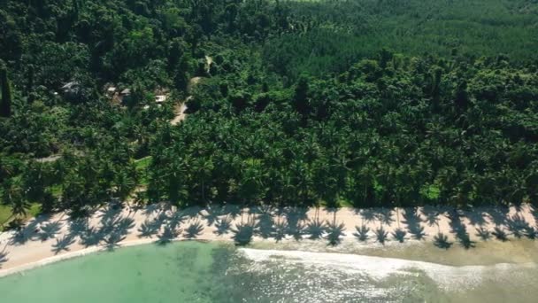 Vista Aérea Abrangendo Paisagem Fotografada Sobre Baía Praia Coco Palawan — Vídeo de Stock