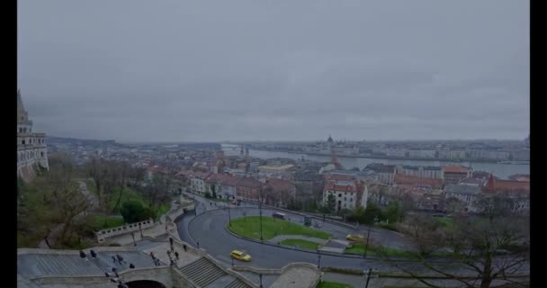 Hdr Maravilhas Arquitetônicas Budapeste Hungria Castelo Buda Bastião Dos Pescadores — Vídeo de Stock