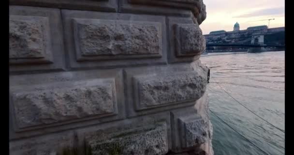 Hdr Budapest Építészeti Csodái Budai Vár Halászbástya Duna Menti Ikonikus — Stock videók