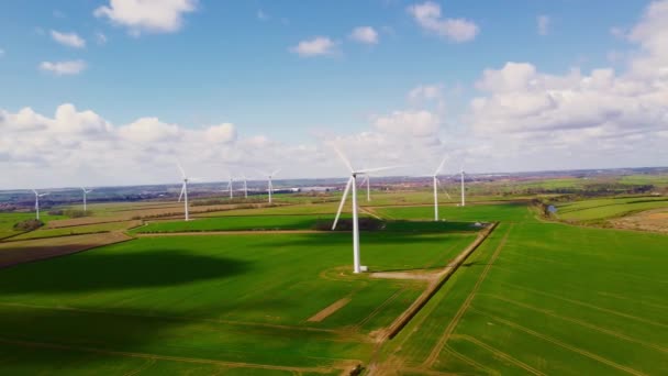Images Aériennes Turbine Wind Mills Wind Park Rural England Energies — Video