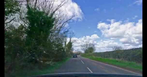 Die Landschaft Großbritanniens Erkunden Gopro Dashcam Fährt Durch Malerische Landstraßen — Stockvideo