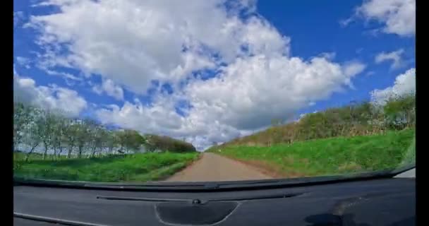 Exploring Countryside Gopro Dashcam Drive Scenic Country Roads Прекрасный Солнечный — стоковое видео