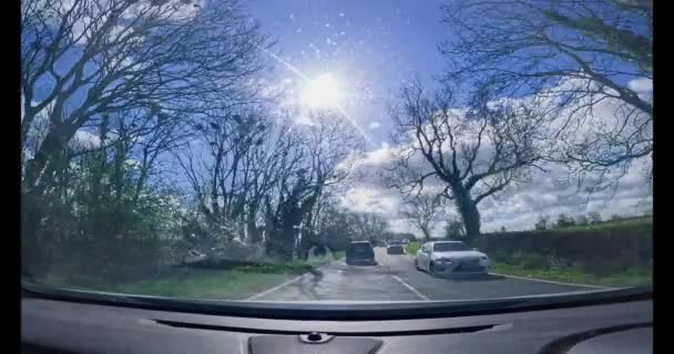 Exploring Countryside Gopro Dashcam Drive Scenic Country Roads Krásný Slunečný — Stock video