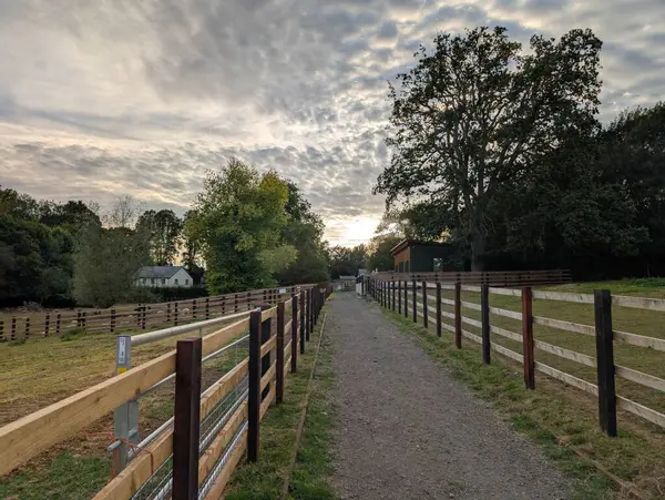 Bir çitin dikey görüntüsü ve kırsal kesimde bir çit.