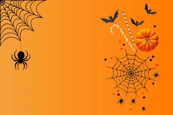 Fijne Halloween Groep Illustratie Gloeiende Pompoen — Stockfoto