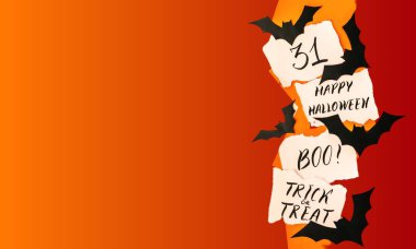 Happy Halloween Text Banner, Vector clipart