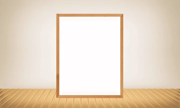 Beyaz Duvarda Ahşap Çerçeve Modeli Poster Modeli Temiz Modern Minimal — Ücretsiz Stok Fotoğraf