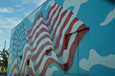 Amerikan bayrak resmi, bayrak resmi, duvar resmi, simge, sanat, resim