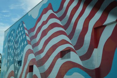 Amerikan bayrak resmi, bayrak resmi, duvar resmi, simge, sanat, resim