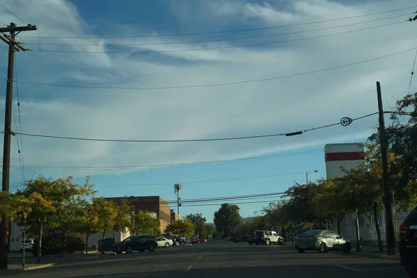 Blauer Himmel Straße Schöner Hintergrund Himmel Mit Wolken — Stockfoto