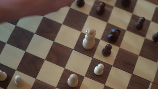 Άνθρωποι Παίζουν Σκάκι Μόνο Χέρια — Αρχείο Βίντεο