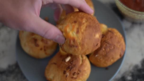 Making Biscuits Kneading Dough Baking — Stock Video
