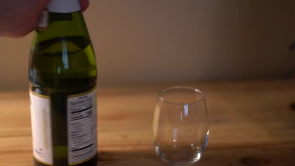 Наливаємо Шампанське Відкриваємо Пляшку Шампанського Наливаємо Вино Наливаємо Шампанське Винний — стокове відео