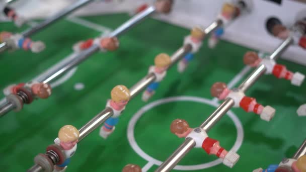 Table Soccer Foosball Soccer Recreation Hands Board Game — Stock Video