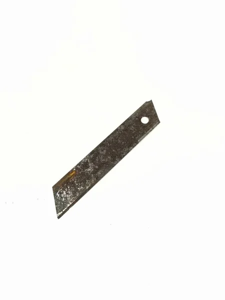 Rusty Řezačka Nůž Izolované Bílé Pozadí — Stock fotografie