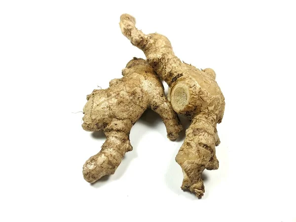Ginger Rhizome Izolované Bílém Pozadí — Stock fotografie