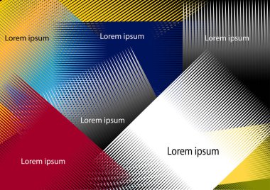 Soyut illüstrasyon, çok renkli istiflenmiş geometrik arkaplan
