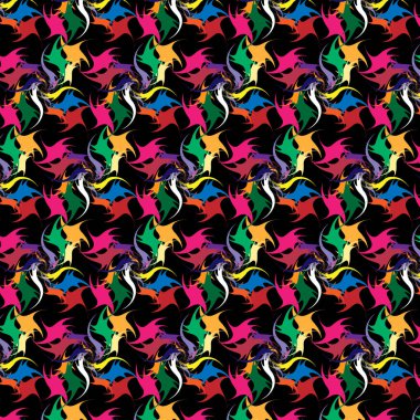 Soyut resim, kusursuz geometrik desen, çok renkli.