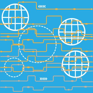 Elektrik sistemleri, bilgisayarlar, iletişim için çizimler