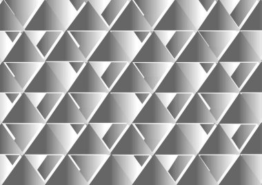 Gri arka planda beyaz üçgenlerin kusursuz deseni. Vektör illüstrasyonu